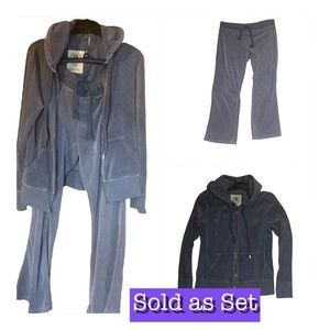 Merona Steel Gray Velour Track Suit size Large